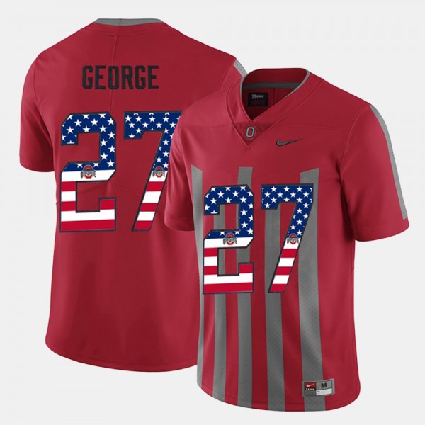 Ohio State Buckeyes Eddie George Men's #27 Scarlet US Flag Fashion College Football Jersey 2404LGEE1